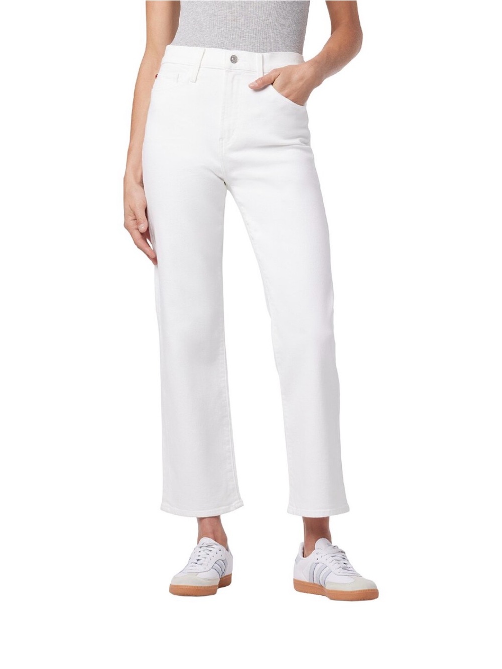 Hudson Noa White Cotton High Rise Straight Jeans Size 27